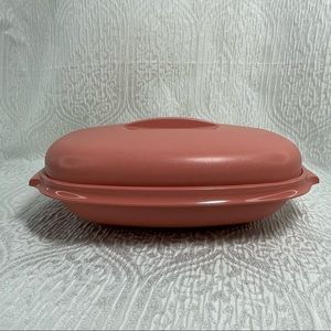Tupperware #1273-4 Microwave Steamer/Reheating Pink Mauve USA Vintage 6 Cups